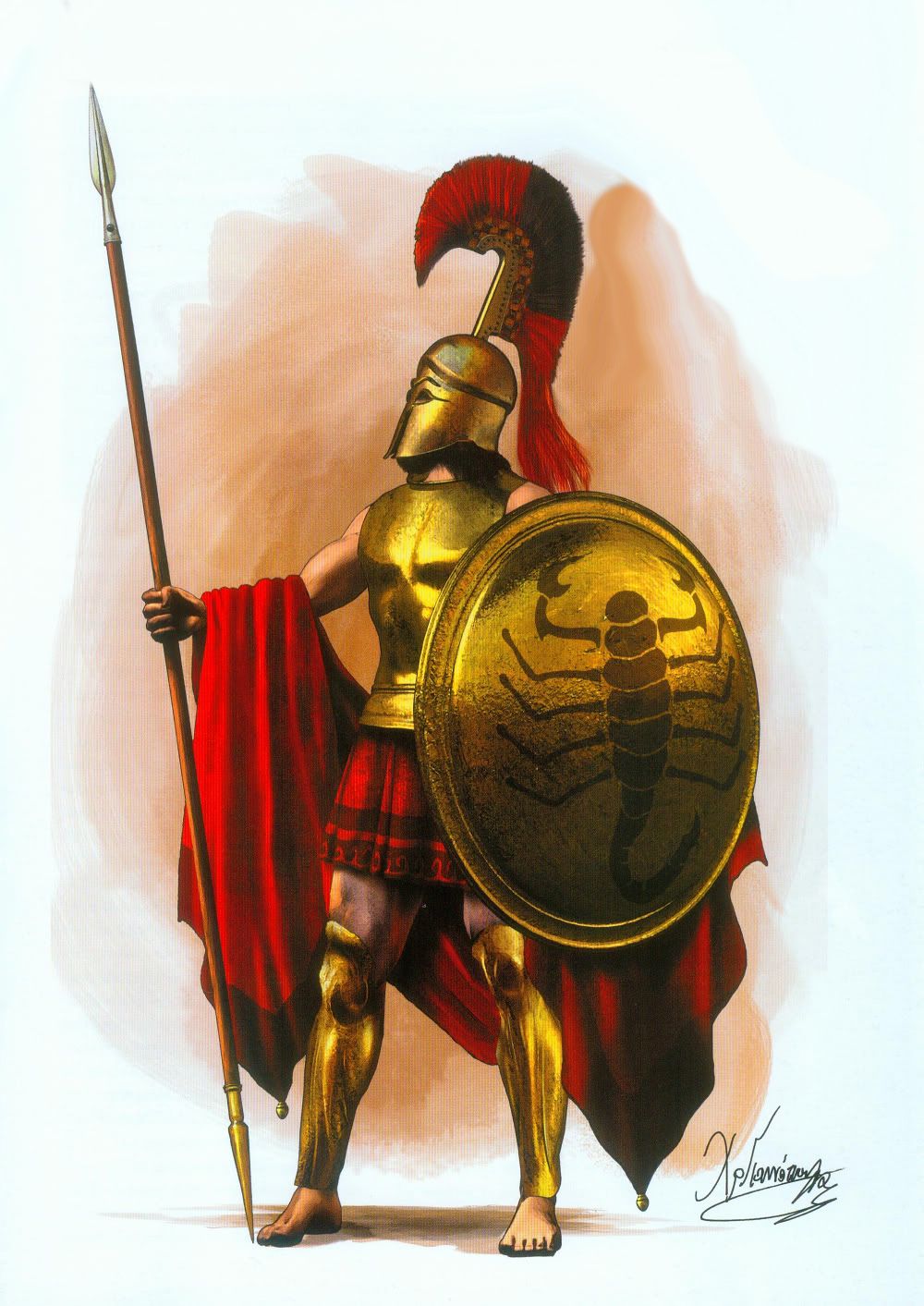Lacedaemonian Hoplite by C. Giannopoulos | 그리스, 서양 및 군대 [고대 그리스 전쟁 7편]  300 스파르탄의 신화, 테르모필레 전투